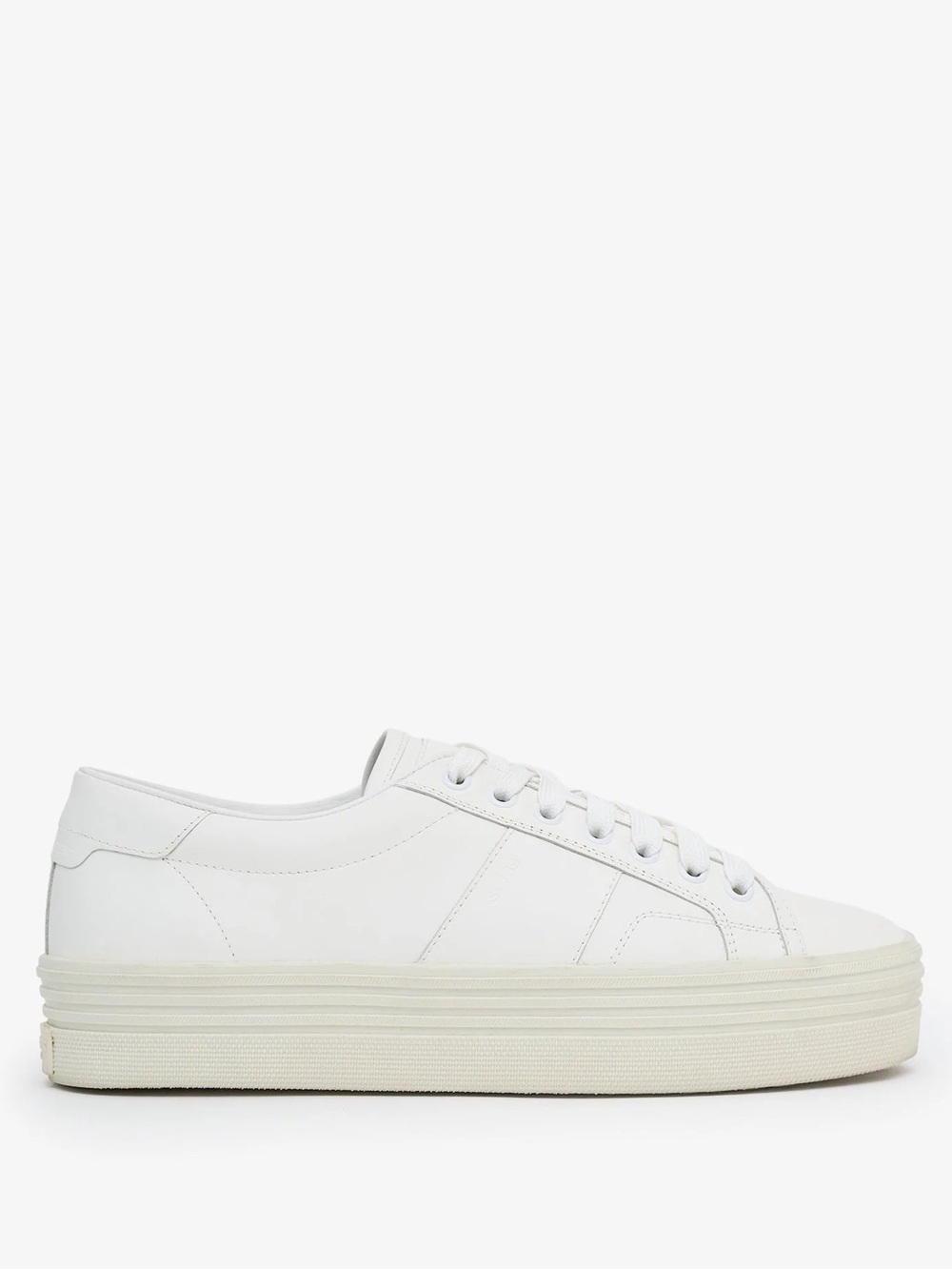 Saint Laurent Off-White Leather Low-Top Platform Court Classic Sneakers